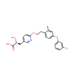 CO[C@@H](Cc1ccc(OCCc2ccc(Oc3cccc(Cl)c3)cc2C)nc1)C(=O)O ZINC000034717751