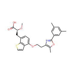 CO[C@@H](Cc1ccc(OCCc2nc(-c3cc(C)cc(C)c3)oc2C)c2ccsc12)C(=O)O ZINC000040940265