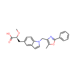 CO[C@@H](Cc1ccc2c(ccn2Cc2nc(-c3ccccc3)oc2C)c1)C(=O)O ZINC000034097435