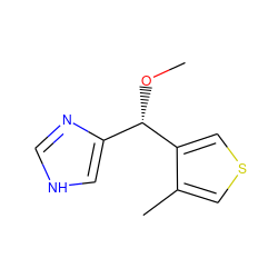 CO[C@@H](c1c[nH]cn1)c1cscc1C ZINC000013862266