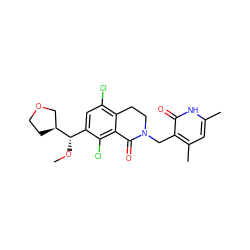 CO[C@@H](c1cc(Cl)c2c(c1Cl)C(=O)N(Cc1c(C)cc(C)[nH]c1=O)CC2)[C@H]1CCOC1 ZINC001772635130