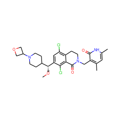 CO[C@@H](c1cc(Cl)c2c(c1Cl)C(=O)N(Cc1c(C)cc(C)[nH]c1=O)CC2)C1CCN(C2COC2)CC1 ZINC001772590512