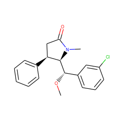 CO[C@@H](c1cccc(Cl)c1)[C@H]1[C@@H](c2ccccc2)CC(=O)N1C ZINC000028469726