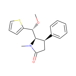 CO[C@@H](c1cccs1)[C@H]1[C@@H](c2ccccc2)CC(=O)N1C ZINC000028466343