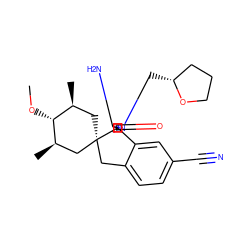 CO[C@@H]1[C@@H](C)C[C@]2(Cc3ccc(C#N)cc3[C@]23N=C(N)N(C[C@@H]2CCCO2)C3=O)C[C@H]1C ZINC000143439833