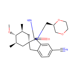 CO[C@@H]1[C@@H](C)C[C@]2(Cc3ccc(C#N)cc3[C@]23N=C(N)N(C[C@@H]2COCCO2)C3=O)C[C@H]1C ZINC000143441590