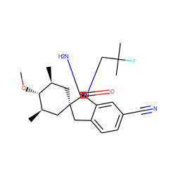 CO[C@@H]1[C@@H](C)C[C@]2(Cc3ccc(C#N)cc3[C@]23N=C(N)N(CC(C)(C)F)C3=O)C[C@H]1C ZINC000143442263