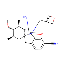 CO[C@@H]1[C@@H](C)C[C@]2(Cc3ccc(C#N)cc3[C@]23N=C(N)N(CC2(C)COC2)C3=O)C[C@H]1C ZINC000143441826