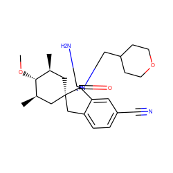 CO[C@@H]1[C@@H](C)C[C@]2(Cc3ccc(C#N)cc3[C@]23N=C(N)N(CC2CCOCC2)C3=O)C[C@H]1C ZINC000143465204