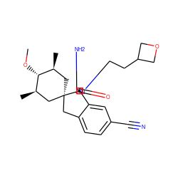 CO[C@@H]1[C@@H](C)C[C@]2(Cc3ccc(C#N)cc3[C@]23N=C(N)N(CCC2COC2)C3=O)C[C@H]1C ZINC000143440265