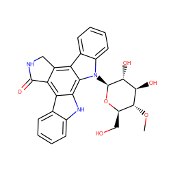 CO[C@@H]1[C@@H](CO)O[C@@H](n2c3ccccc3c3c4c(c5c6ccccc6[nH]c5c32)C(=O)NC4)[C@H](O)[C@H]1O ZINC000299818142