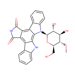 CO[C@@H]1[C@@H](CO)O[C@@H](n2c3ccccc3c3c4c(c5c6ccccc6[nH]c5c32)C(=O)NC4=O)[C@H](O)[C@H]1O ZINC000058563475