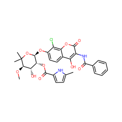 CO[C@@H]1[C@@H](O)[C@@H](OC(=O)c2ccc(C)[nH]2)[C@H](Oc2ccc3c(O)c(NC(=O)c4ccccc4)c(=O)oc3c2Cl)OC1(C)C ZINC000064447924