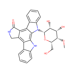 CO[C@@H]1[C@H](CO)O[C@H](n2c3ccccc3c3c4c(c5c6ccccc6[nH]c5c32)CNC4=O)[C@H](O)[C@@H]1O ZINC000034800318