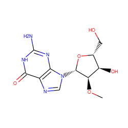 CO[C@@H]1[C@H](O)[C@@H](CO)O[C@H]1n1cnc2c(=O)[nH]c(N)nc21 ZINC000005998211