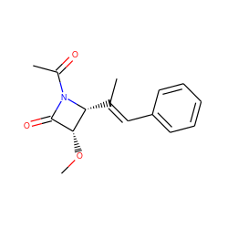 CO[C@@H]1C(=O)N(C(C)=O)[C@@H]1/C(C)=C/c1ccccc1 ZINC000026572914
