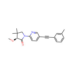 CO[C@@H]1C(=O)N(c2ccc(C#Cc3cccc(C)c3)cn2)CC1(C)C ZINC000144066929