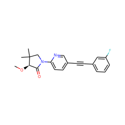 CO[C@@H]1C(=O)N(c2ccc(C#Cc3cccc(F)c3)cn2)CC1(C)C ZINC000144387581