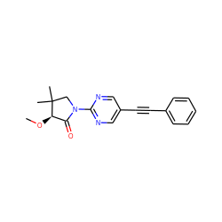 CO[C@@H]1C(=O)N(c2ncc(C#Cc3ccccc3)cn2)CC1(C)C ZINC000145065690