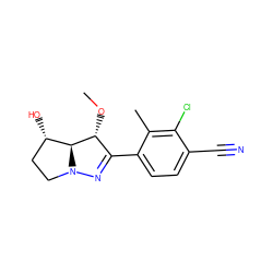 CO[C@@H]1C(c2ccc(C#N)c(Cl)c2C)=NN2CC[C@H](O)[C@@H]12 ZINC000146592897