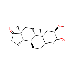 CO[C@@H]1C[C@@]2(C)C(=CC1=O)CC[C@H]1[C@@H]3CCC(=O)[C@@]3(C)CC[C@@H]12 ZINC000138195721