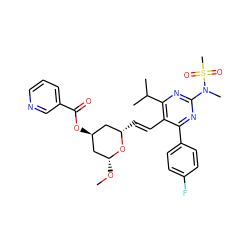 CO[C@@H]1C[C@@H](OC(=O)c2cccnc2)C[C@H](/C=C/c2c(-c3ccc(F)cc3)nc(N(C)S(C)(=O)=O)nc2C(C)C)O1 ZINC001772622263