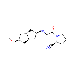 CO[C@@H]1C[C@@H]2C[C@H](NCC(=O)N3CCC[C@H]3C#N)C[C@@H]2C1 ZINC000101349631