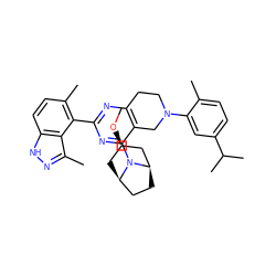 CO[C@@H]1C[C@@H]2CC[C@H](C1)N2c1nc(-c2c(C)ccc3[nH]nc(C)c23)nc2c1CN(c1cc(C(C)C)ccc1C)CC2 ZINC000261167822