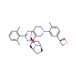 CO[C@@H]1C[C@@H]2CC[C@H](C1)N2c1nc(-c2c(C)cccc2C)nc2c1CN(c1cc(C3(C)COC3)ccc1C)CC2 ZINC000169707635