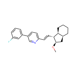 CO[C@@H]1C[C@@H]2CCCC[C@@H]2[C@H]1/C=C/c1ccc(-c2cccc(F)c2)cn1 ZINC000103247442