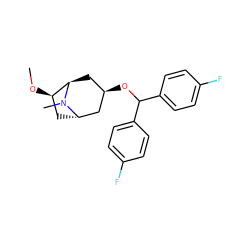 CO[C@@H]1C[C@H]2C[C@H](OC(c3ccc(F)cc3)c3ccc(F)cc3)C[C@H]1N2C ZINC000101038312