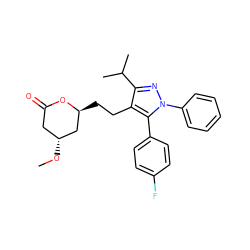 CO[C@@H]1CC(=O)O[C@@H](CCc2c(C(C)C)nn(-c3ccccc3)c2-c2ccc(F)cc2)C1 ZINC000027208402