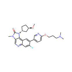 CO[C@@H]1CC[C@@H](n2c(=O)n(C)c3cnc4cc(F)c(-c5ccc(OCCCN(C)C)nc5)cc4c32)C1 ZINC001772648001