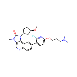 CO[C@@H]1CC[C@@H](n2c(=O)n(C)c3cnc4ccc(-c5ccc(OCCCN(C)C)nc5F)cc4c32)C1 ZINC001772653713