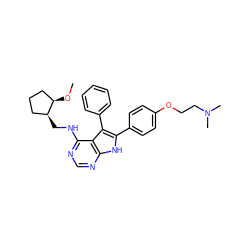 CO[C@@H]1CCC[C@@H]1CNc1ncnc2[nH]c(-c3ccc(OCCN(C)C)cc3)c(-c3ccccc3)c12 ZINC000084741743