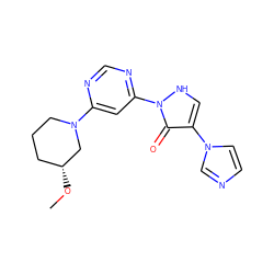 CO[C@@H]1CCCN(c2cc(-n3[nH]cc(-n4ccnc4)c3=O)ncn2)C1 ZINC000169037486