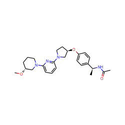 CO[C@@H]1CCCN(c2cccc(N3CC[C@@H](Oc4ccc([C@H](C)NC(C)=O)cc4)C3)n2)C1 ZINC000169709910