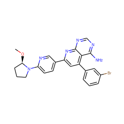 CO[C@@H]1CCCN1c1ccc(-c2cc(-c3cccc(Br)c3)c3c(N)ncnc3n2)cn1 ZINC000026173475