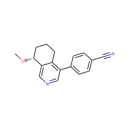 CO[C@@H]1CCCc2c(-c3ccc(C#N)cc3)cncc21 ZINC000205706870