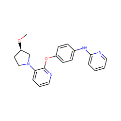 CO[C@@H]1CCN(c2cccnc2Oc2ccc(Nc3ccccn3)cc2)C1 ZINC000138953213