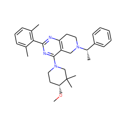 CO[C@@H]1CCN(c2nc(-c3c(C)cccc3C)nc3c2CN([C@@H](C)c2ccccc2)CC3)CC1(C)C ZINC000149157383