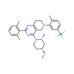 CO[C@@H]1CCN(c2nc(-c3c(C)cccc3C)nc3c2CN(c2cc(C(F)(F)F)ccc2C)CC3)[C@H](C)C1 ZINC000149140868