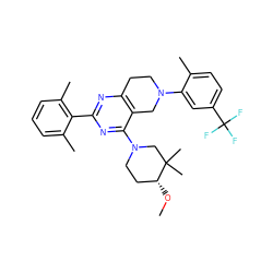 CO[C@@H]1CCN(c2nc(-c3c(C)cccc3C)nc3c2CN(c2cc(C(F)(F)F)ccc2C)CC3)CC1(C)C ZINC000146450307