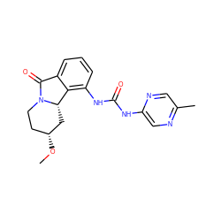 CO[C@@H]1CCN2C(=O)c3cccc(NC(=O)Nc4cnc(C)cn4)c3[C@@H]2C1 ZINC000116944864