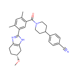 CO[C@@H]1CCc2nc(-c3cc(C(=O)N4CCC(c5ccc(C#N)cc5)CC4)c(C)cc3C)[nH]c2C1 ZINC000150175939