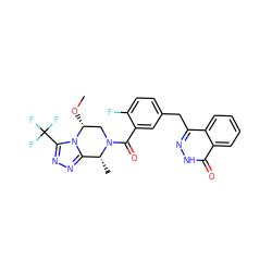 CO[C@@H]1CN(C(=O)c2cc(Cc3n[nH]c(=O)c4ccccc34)ccc2F)[C@H](C)c2nnc(C(F)(F)F)n21 ZINC000208100147