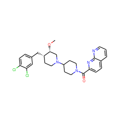 CO[C@@H]1CN(C2CCN(C(=O)c3ccc4cccnc4n3)CC2)CC[C@@H]1Cc1ccc(Cl)c(Cl)c1 ZINC000028135086