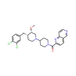 CO[C@@H]1CN(C2CCN(C(=O)c3ccc4cnccc4n3)CC2)CC[C@@H]1Cc1ccc(Cl)c(Cl)c1 ZINC000028120134