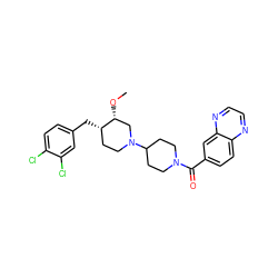 CO[C@@H]1CN(C2CCN(C(=O)c3ccc4nccnc4c3)CC2)CC[C@@H]1Cc1ccc(Cl)c(Cl)c1 ZINC000028134778