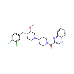 CO[C@@H]1CN(C2CCN(C(=O)c3cnc4ccccc4n3)CC2)CC[C@@H]1Cc1ccc(Cl)c(Cl)c1 ZINC000028135231